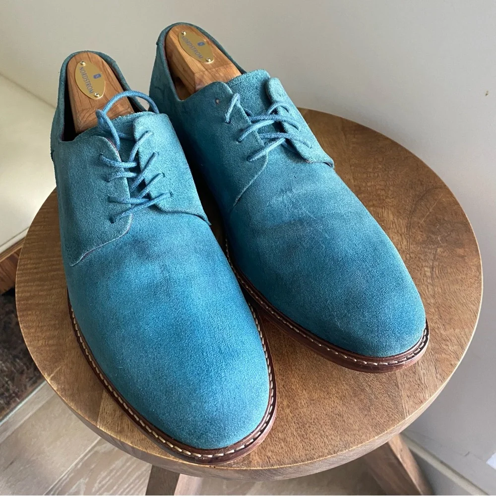 Ted BakerJoehal Derby Shoes blue Teal turquoise Suede derby Oxfords shoes 9 men